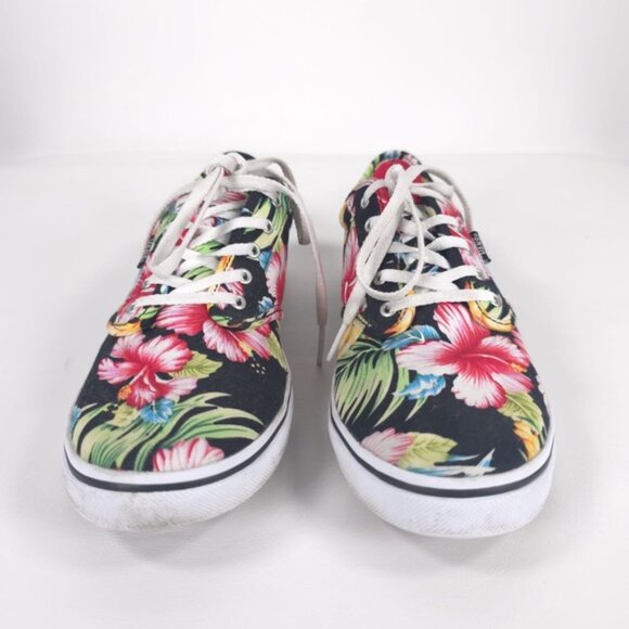 Vans Authentic Hawaiian Black Floral Hibiscus Skate Sneakers Shoe Women’s Size 9 - Picture 4 of 13